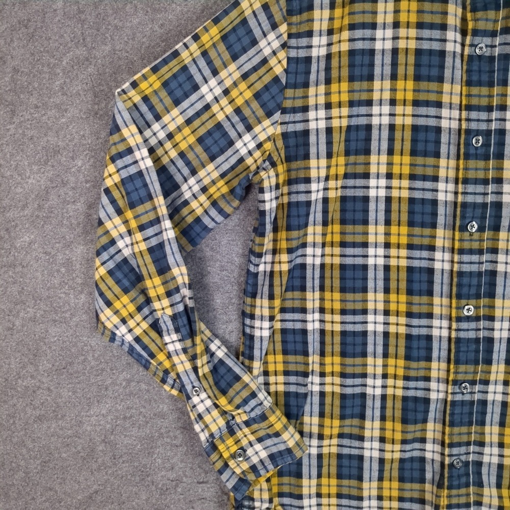 Gap Mens Plaid‎ Flannel Button Down Shirt Blue Yellow White Small Long Sleeve - Picture 3 of 11